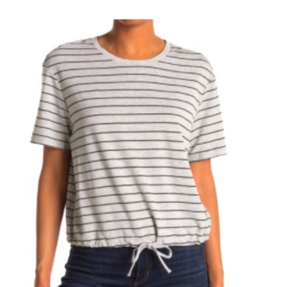 NANETTE by NANETTE LEPORE Striped Top | Gray and Black | Size M | NWT